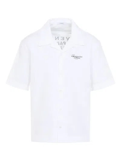 Givenchy Stamp-print Short-sleeve Shirt In White