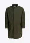 Givenchy Stamp Print Zip-up Parka Jacket In Green