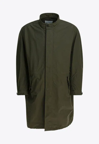 Givenchy Stamp Print Zip-up Parka Jacket In Green