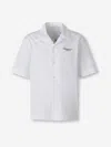 Givenchy Convertible-collar Logo-print Cotton-poplin Shirt In White