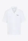 Givenchy Convertible-collar Logo-print Cotton-poplin Shirt In White