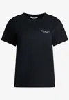 Givenchy Women Black Crew Neck T-shirt With Logo On Front And Back In Cotton Woman In Animal Print