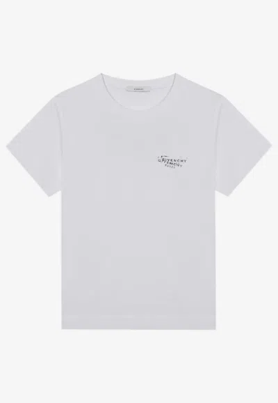 Givenchy Stamped Logo Print T-shirt In Silver