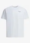 Givenchy Men White Crew Neck T-shirt With Logo On Front And Back In Cotton Man In Multi