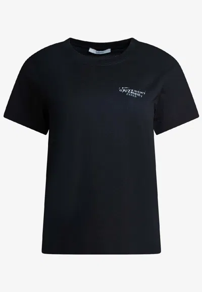 Givenchy Stamped Logo Print T-shirt In Black