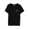 Givenchy Women Black Crew Neck T-shirt With Logo On Front And Back In Cotton Woman In Black