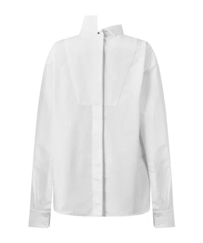 Givenchy Stand Collar Long Sleeve Shirt In White