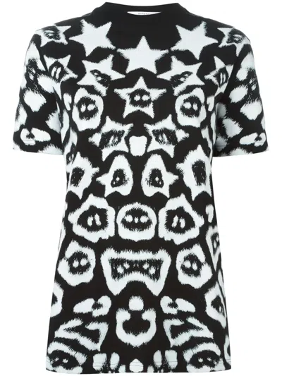 Givenchy Star And Lepoard Print T-shirt In Black