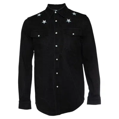 Pre-owned Givenchy , Star Denim Shirt In Black