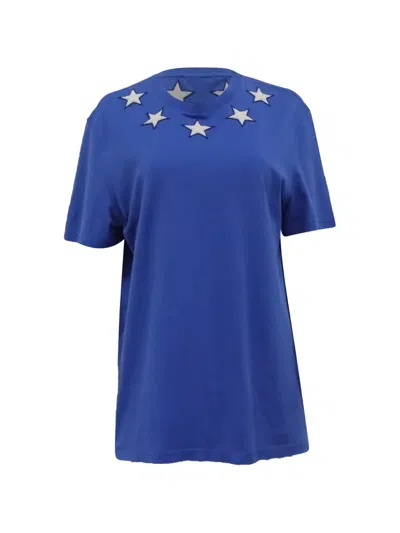 Pre-owned Givenchy Star-embroidered T-shirt In Blue
