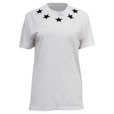 Pre-owned Givenchy Star Embroidered T-shirt In White Cotton