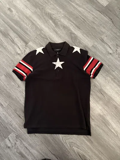 Pre-owned Givenchy Star Polo Shirt In Black