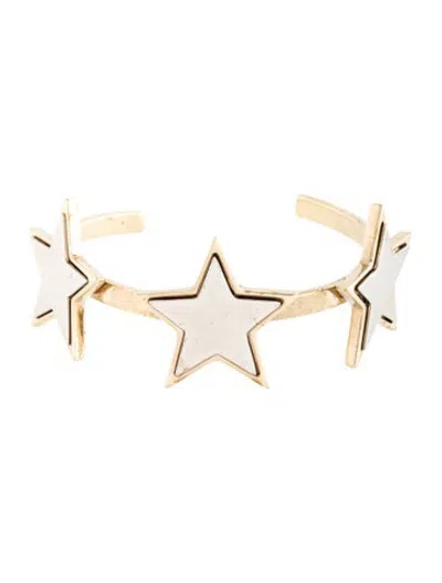 Pre-owned Givenchy Star Spangled Bangle Cuff Bracelet, 6.5" In Multicolor