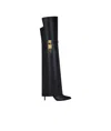 Givenchy Shark Lock Stiletto Over-the-knee Boots In Satin In Black