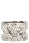 Givenchy Stitch Crystal Ring In Black