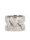 Givenchy Stitch Crystal Ring In Black