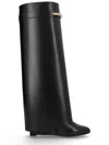 Givenchy Women Black Sandals With Logo Plaque On The Front And High Wedge Heel In Leather Woman In Black