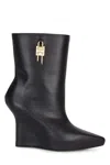 Givenchy G-lock Leather Wedge Boot In 001