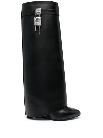 GIVENCHY SHARK LOCK LEATHER BOOTS
