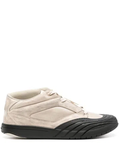 Givenchy Stone Grey Skate Sneakers In Nubuck And Synthetic Fibre