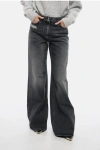 GIVENCHY STONE WASHED PALAZZO DENIMS WITH DISTRESSED DETAILS 32CM