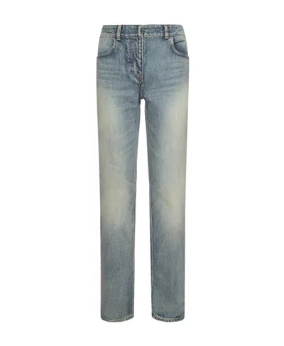 Givenchy Stonewashed Straight-leg Jeans In Medium Blue