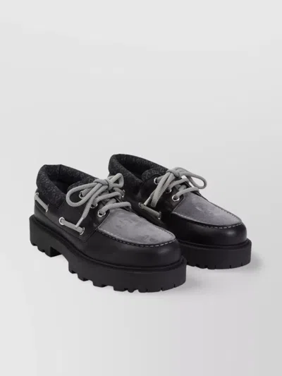 Givenchy Storm Boat Shoes Contrast Stitching In Black