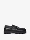 Givenchy Chaussures Bateau En Cuir, Suède Et Denim Monogramme 72 In Black