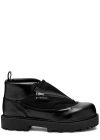 Givenchy Leather Workboot Slip On Sneakers With Chunky Sole In Black