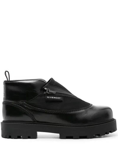 Givenchy Storm Ankle Boots In Leather With Zip In Black