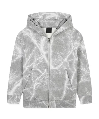 Givenchy Storm-print Zip-up Hoodie In Gray