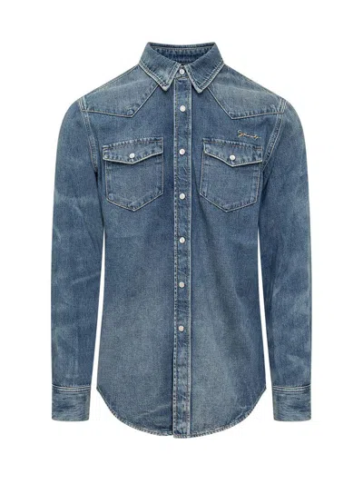 Givenchy Straight Denim Shirt In Blue
