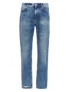 Givenchy Washed Denim Tapered Leg Jeans With Contrast Stitching