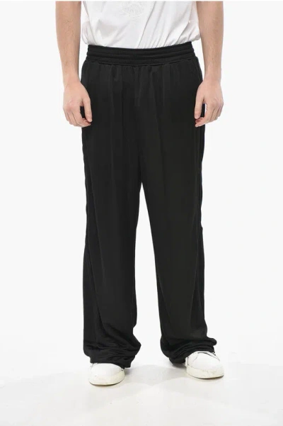 Givenchy Straight-fit Stretch-viscose Trousers With Elastic Waist In Black
