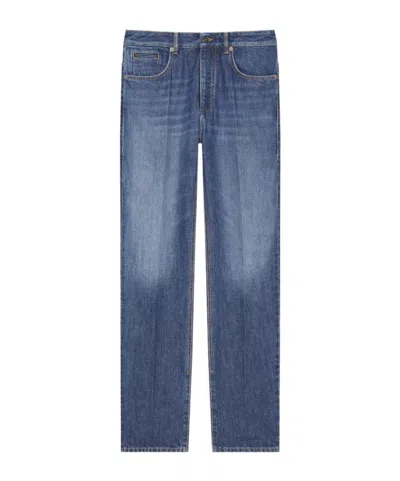 Givenchy Straight Jeans In Washed Denim In Blue
