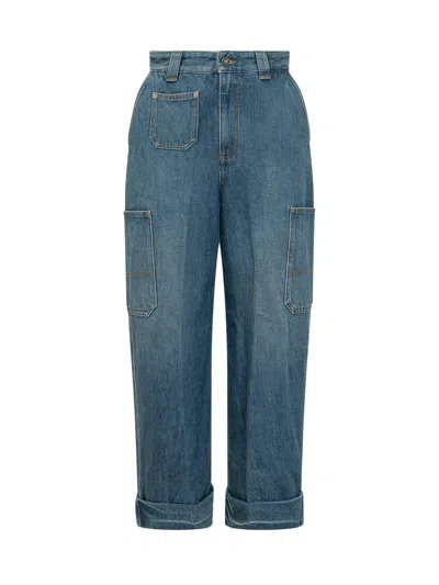 Givenchy Straight Leg Cargo Trousers - Medium Size In Blue