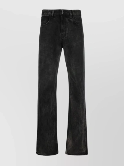 Givenchy Straight Leg Distressed Trousers In Black