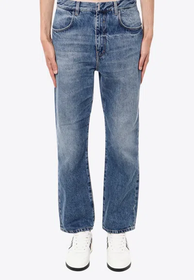 Givenchy Straight-leg Faded Jeans In Blue