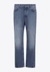 Givenchy Visible Stitching Flared Trousers In Blue
