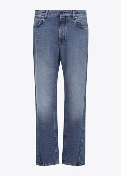 Givenchy Straight-leg Overwashed Jeans In Blue