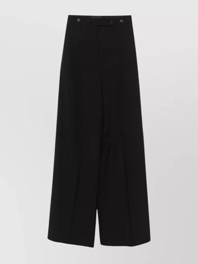 GIVENCHY STRAIGHT LEG TROUSERS WITH BUTTON AND PLEAT DETAILING