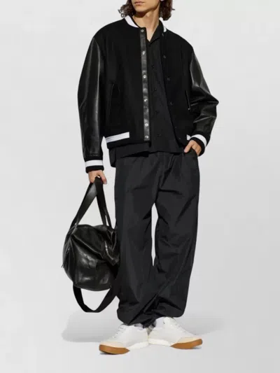 Givenchy Straight Pants Elastic Cuffs Side Pockets In Black