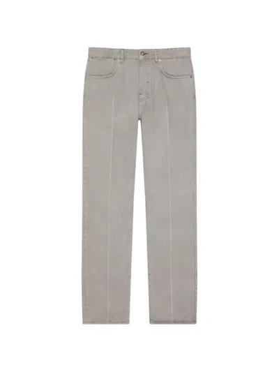 Givenchy Straight-fit Logo-patch Jeans In Gray
