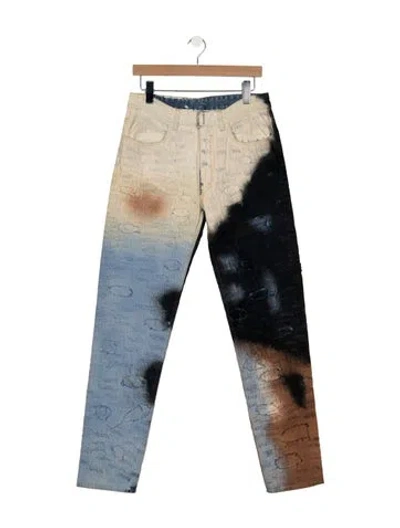 Pre-owned Givenchy Straight-leg Jeans In Blue/neutrals