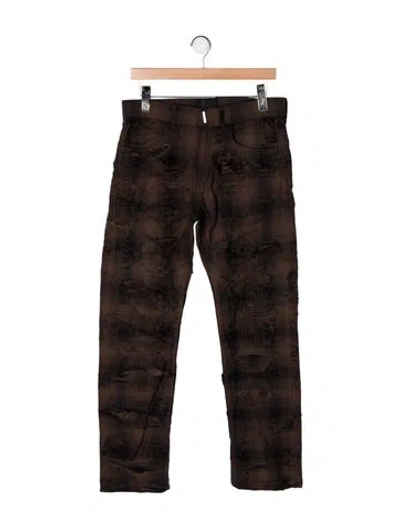Pre-owned Givenchy Straight-leg Jeans In Brown