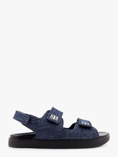 GIVENCHY STRAP FLAT DENIM SANDALS
