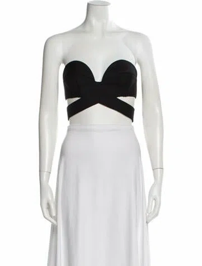 Pre-owned Givenchy Strapless Crop Top In White