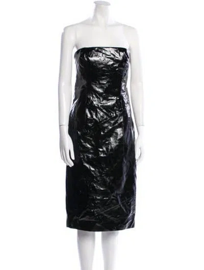 Pre-owned Givenchy Strapless Knee-length Dress In Black