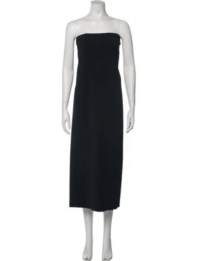 Pre-owned Givenchy Strapless Midi Length Dress In Blue