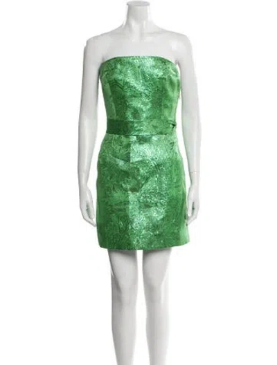 Pre-owned Givenchy Strapless Mini Dress In Green